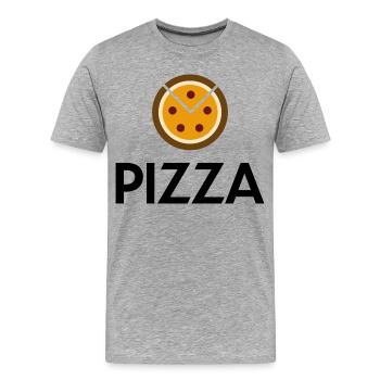 Pizza - Männer Premium Bio T-Shirt - Grau meliert - Vorne - Damien (186cm)