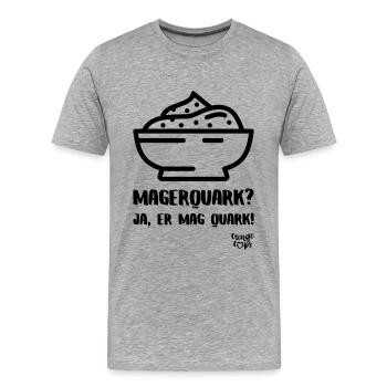 Magerquark? - Männer Premium Bio T-Shirt - Grau meliert - Vorne - Damien (186cm)