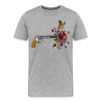 Un pistolet pour la paix - T-shirt bio Premium Homme - gris chiné - Devant - Damien (186cm)
