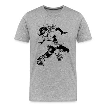 Breakdance fille dessin - T-shirt bio Premium Homme - gris chiné - Devant - Damien (186cm)