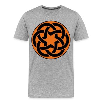 étoile celte orange - T-shirt bio Premium Homme - gris chiné - Devant - Damien (186cm)