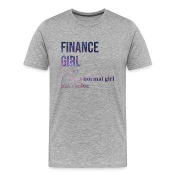 Finance Finance Finance - T-shirt bio Premium Homme - gris chiné - Devant - Damien (186cm)