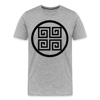 Symbole grec - T-shirt bio Premium Homme - gris chiné - Devant - Damien (186cm)