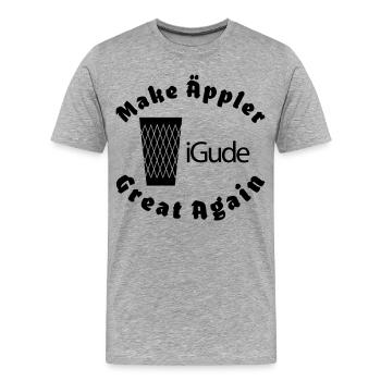 iGude Geripptes Great Again - Männer Premium Bio T-Shirt - Grau meliert - Vorne - Damien (186cm)