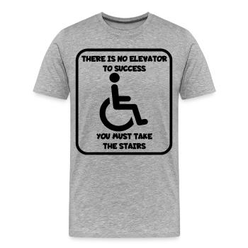 Pas d’ascenseur vers le succès, vous pouvez faire de l’escalade # - T-shirt bio Premium Homme - gris chiné - Devant - Damien (186cm)