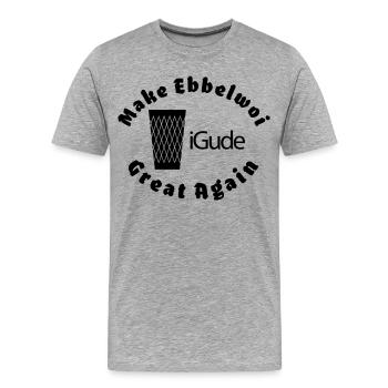 iGude Geripptes Great Again Ebbelwoi - Männer Premium Bio T-Shirt - Grau meliert - Vorne - Damien (186cm)