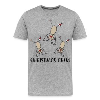 Fêter Noël en groupe - T-shirt bio Premium Homme - gris chiné - Devant - Damien (186cm)