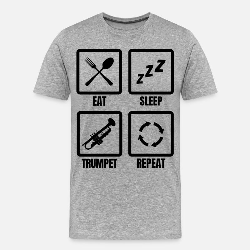 Trompeter Routine - Männer Premium Bio T-Shirt - Grau meliert