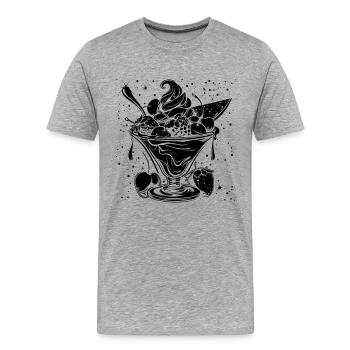 Coupe glacée - T-shirt bio Premium Homme - gris chiné - Devant - Damien (186cm)