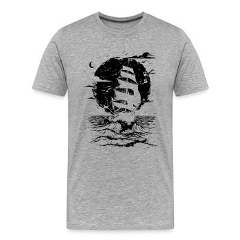 Voile - T-shirt bio Premium Homme - gris chiné - Devant - Damien (186cm)