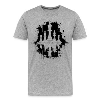 Schachfiguren Streetart - Männer Premium Bio T-Shirt - Grau meliert - Vorne - Damien (186cm)