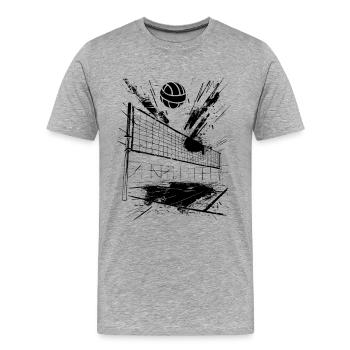 Graphiques de volley-ball - T-shirt bio Premium Homme - gris chiné - Devant - Damien (186cm)