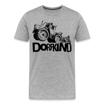 Le tracteur MB trac Dorfkind prend son envol - T-shirt bio Premium Homme - gris chiné - Devant - Damien (186cm)