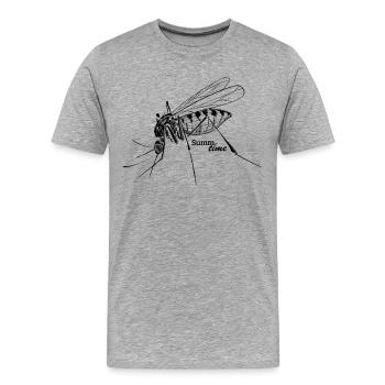 Sommerliebe: Summ-er-time - Mückenzeit - Männer Premium Bio T-Shirt - Grau meliert - Vorne - Damien (186cm)