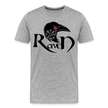 Raven für Reisende - Männer Premium Bio T-Shirt - Grau meliert - Vorne - Damien (186cm)