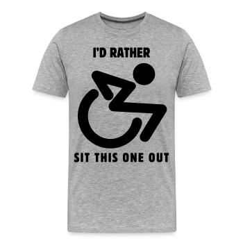Asseyez-vous celui-ci.. dans mon fauteuil roulant # - T-shirt bio Premium Homme - gris chiné - Devant - Damien (186cm)