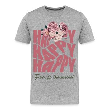 Junggesellinnen Design mit floralen Akzenten - Männer Premium Bio T-Shirt - Grau meliert - Vorne - Damien (186cm)
