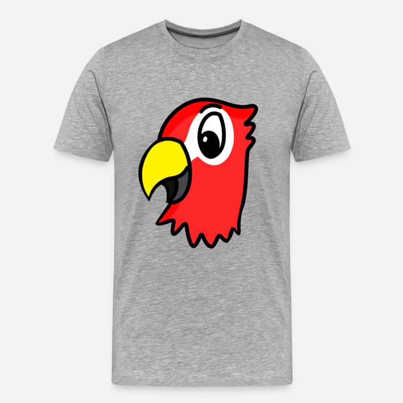 Papagei Kopf - Männer Premium Bio T-Shirt - Grau meliert