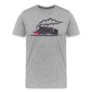 Eisenbahn - Männer Premium Bio T-Shirt - Grau meliert - Vorne - Damien (186cm)