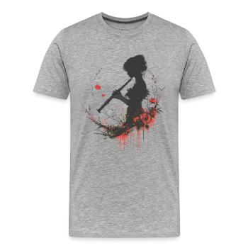 Flûte Girl - T-shirt bio Premium Homme - gris chiné - Devant - Damien (186cm)