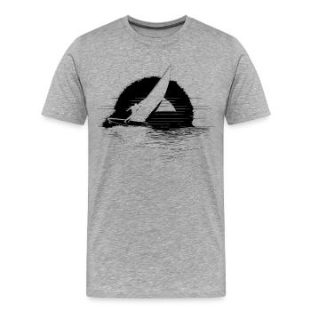Windsurfing - Men's Premium Organic T-Shirt - heather grey - Front - Damien (186cm)