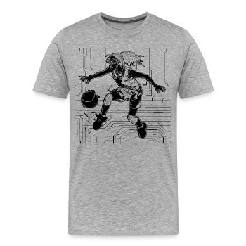 Weiblicher Basketballspieler - Männer Premium Bio T-Shirt - Grau meliert - Vorne - Damien (186cm)