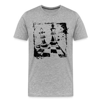 Échecs - T-shirt bio Premium Homme - gris chiné - Devant - Damien (186cm)