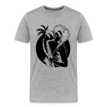 Saxophone player - Men's Premium Organic T-Shirt - heather grey - Front - Damien (186cm)