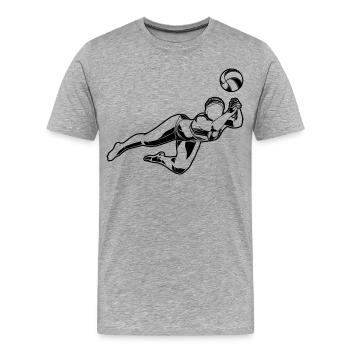 Joueur de beach-volley - T-shirt bio Premium Homme - gris chiné - Devant - Damien (186cm)
