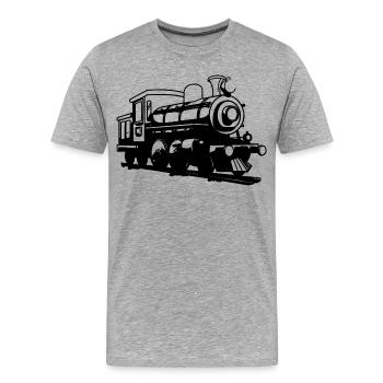 Locomotive - Men's Premium Organic T-Shirt - heather grey - Front - Damien (186cm)