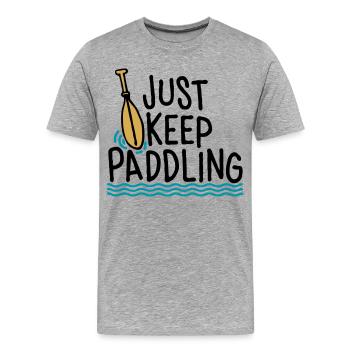 Continuez simplement à pagayer - T-shirt bio Premium Homme - gris chiné - Devant - Damien (186cm)