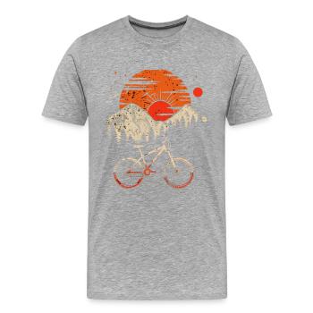 VTT style rétro - T-shirt bio Premium Homme - gris chiné - Devant - Damien (186cm)