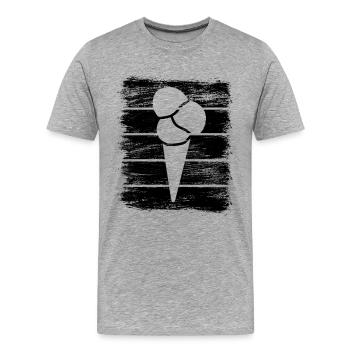 Cornet de crème glacée - T-shirt bio Premium Homme - gris chiné - Devant - Damien (186cm)