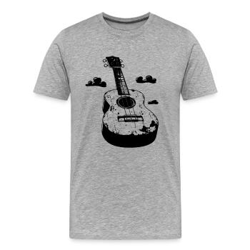 Ukulele Comic-Stil - Männer Premium Bio T-Shirt - Grau meliert - Vorne - Damien (186cm)