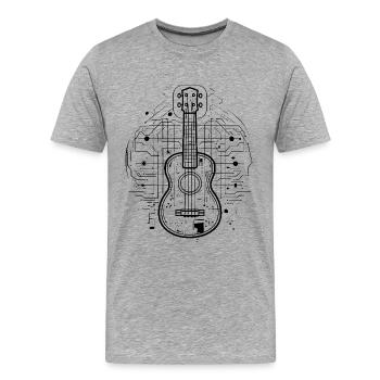 Ukulele - Männer Premium Bio T-Shirt - Grau meliert - Vorne - Damien (186cm)