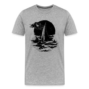 Voile - T-shirt bio Premium Homme - gris chiné - Devant - Damien (186cm)