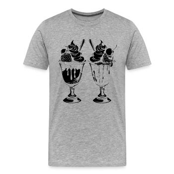 cream sundae sketch - Men's Premium Organic T-Shirt - heather grey - Front - Damien (186cm)