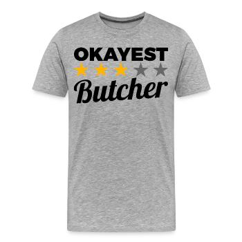 Boucher moyen - T-shirt bio Premium Homme - gris chiné - Devant - Damien (186cm)