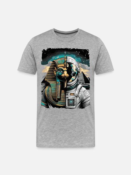 Horus as Futuristic Astronaut Concept - Men's Premium Organic T-Shirt - heather grey
