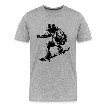 Skateboarder - Männer Premium Bio T-Shirt - Grau meliert - Vorne - Damien (186cm)
