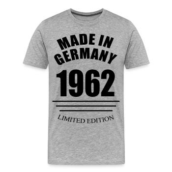 Fabriqué en Allemagne 1962 édition limitée - T-shirt bio Premium Homme - gris chiné - Devant - Damien (186cm)