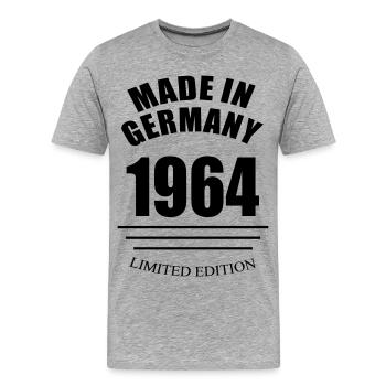 Fabriqué en Allemagne 1964 édition limitée - T-shirt bio Premium Homme - gris chiné - Devant - Damien (186cm)