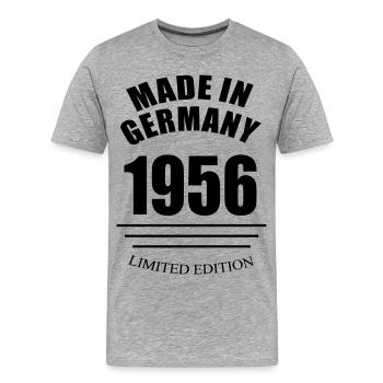 Fabriqué en Allemagne 1956 Édition limitée - T-shirt bio Premium Homme - gris chiné - Devant - Damien (186cm)