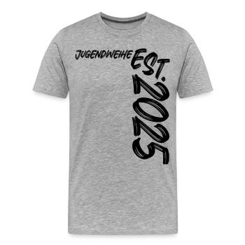 Jugendweihe Est. 2025 - Männer Premium Bio T-Shirt - Grau meliert - Vorne - Damien (186cm)