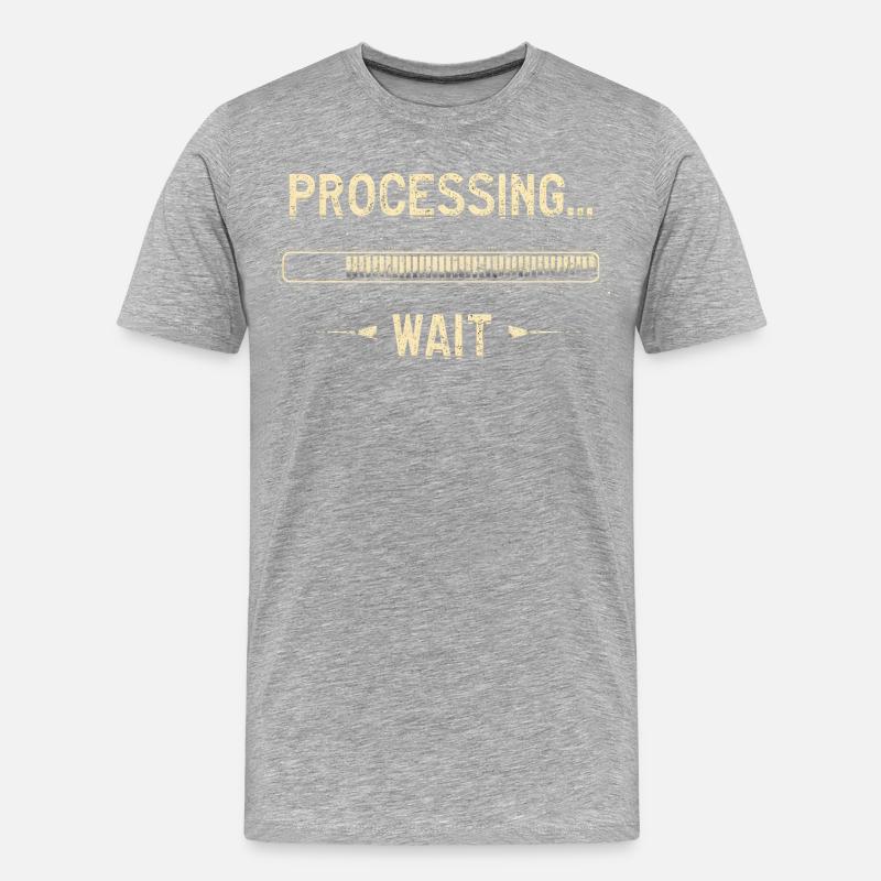 Processing... Please Wait - Männer Premium Bio T-Shirt - Grau meliert