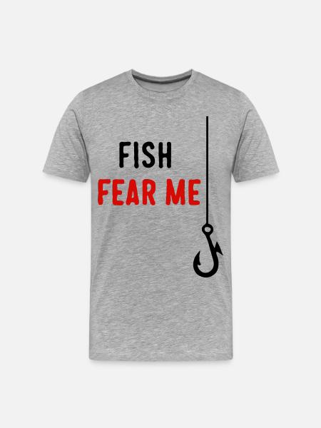 Fish Fear Me - Men's Premium Organic T-Shirt - heather grey