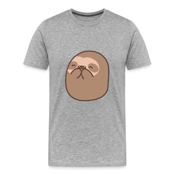 Ours paresseux unique - T-shirt bio Premium Homme - gris chiné - Devant - Damien (186cm)