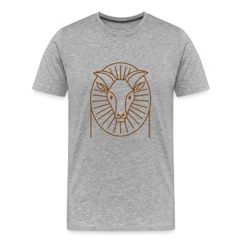 Tahr de l’Himalaya - T-shirt bio Premium Homme - gris chiné - Devant - Damien (186cm)