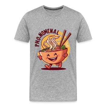 Pho-noménénal - T-shirt bio Premium Homme - gris chiné - Devant - Damien (186cm)