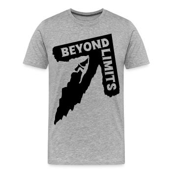 Au-delà des limites - Grimpeur [Noir] - T-shirt bio Premium Homme - gris chiné - Devant - Damien (186cm)